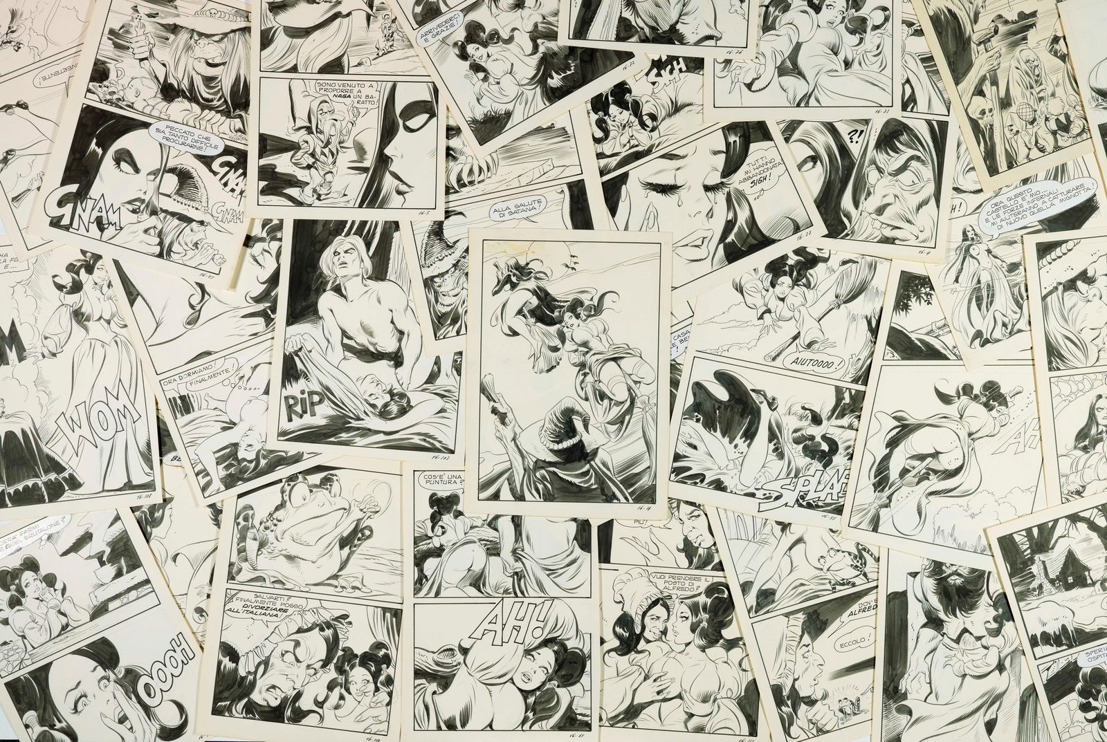 Frollo Leone - "Biancaneve - Quattordici più uno", 1974: Frollo Leone - "Biancaneve - Quattordici più uno", 1974 ITA matita e china su cartoncino, 15 x 21 cm ciascuno Storia completa composta da 114 tavole originali realizzate da Frollo per &#