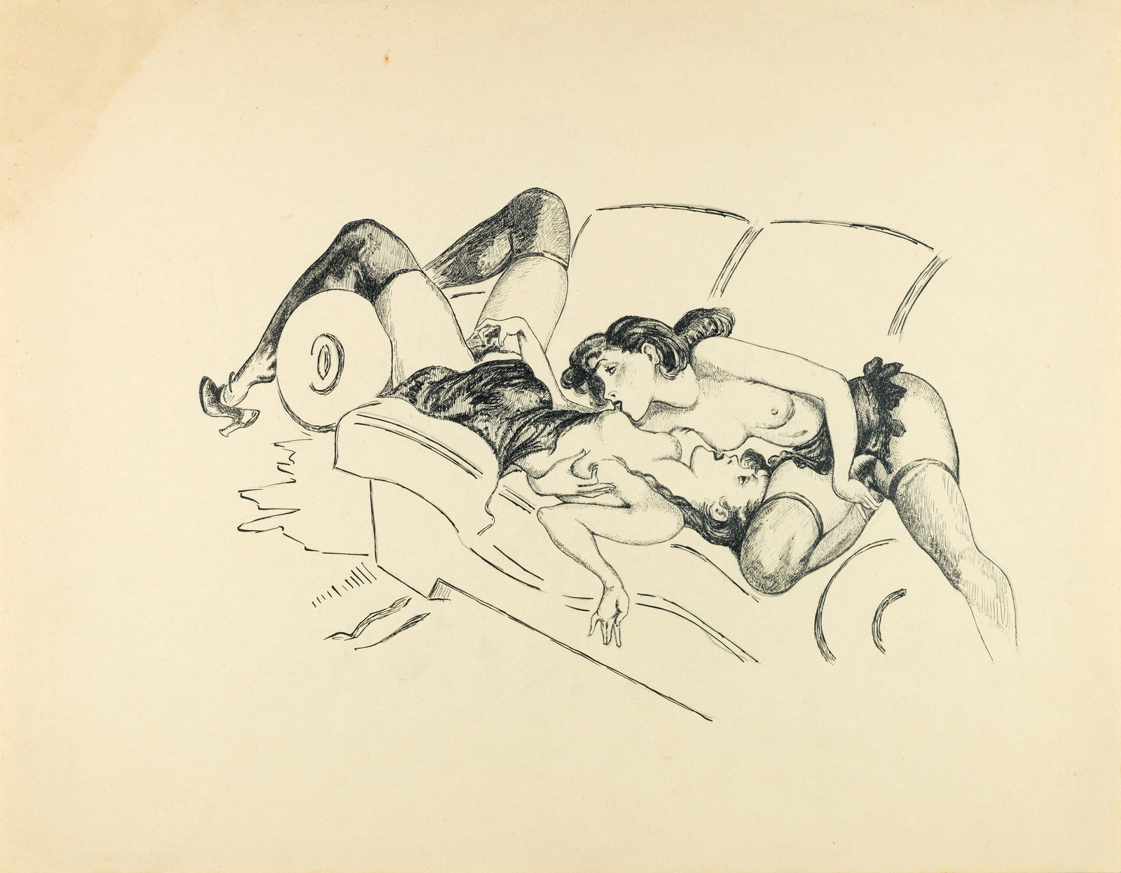 A.N.I. (Autore non identificato) - "Peccati di Maggio", anni 30: A.N.I. (Autore non identificato) - "Peccati di Maggio", anni 30 ITA matita e china su cartoncino, 54 x 42 cm Illustrazione originale realizzata durante gli anni ‘30.____________________