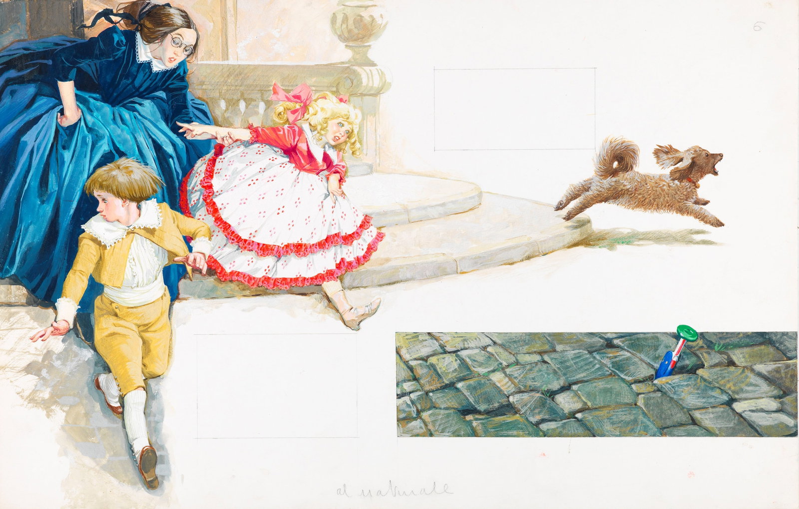 Libico Maraja - The Tin Soldier: tempera on cardboard 50 x 32 cm Original illustration made by Maraja for the fairy tale "The Tin Soldier" published in the 1960s.