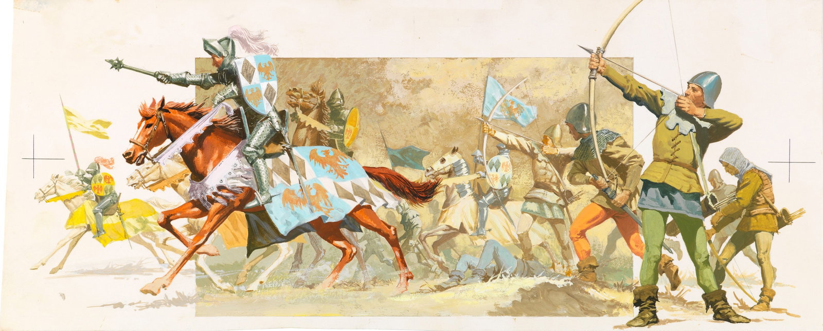 Sani (Sandro Nardini) - Stories from Shakespeare, 1965: tempera on cardboard 41 x 17 cm Original illustration made by Nardini for the volume "Stories from Shakespeare" published in 1965.