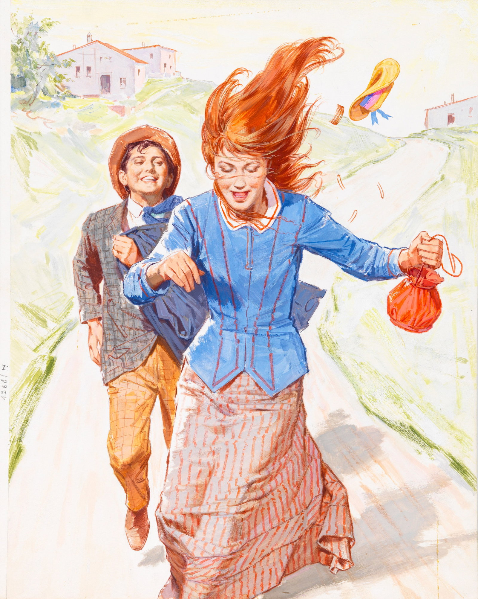Giuseppe Bartoli - Little Women, 1965: tempera on cardboard 25,5 x 32 cm Original illustration made by Bartoli for the novel "Little Women" by Louisa May Alcott, published in 1965.
