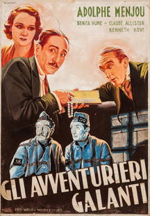 Capitani Alfredo: "Gli Avventurieri Galanti", 1932 Bozzetto definitivo per la locandina ufficiale del film "Gli Avventurieri Galanti" ("Diamond cut diamond") del 1932, commedia inglese diretta dalla coppia Niblo e