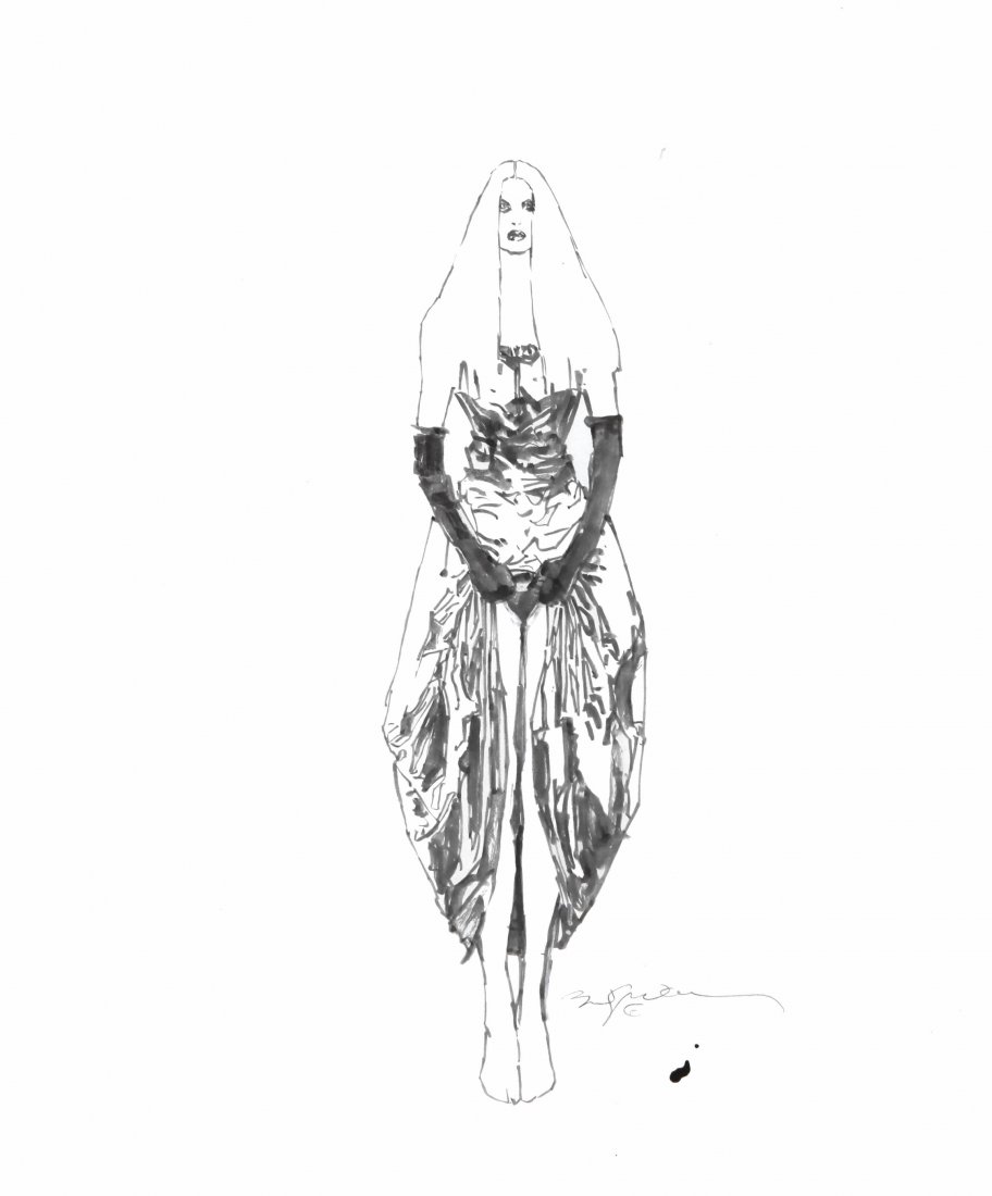 Sienkiewicz Bill - "The sinner lady": The sinner lady ITA china su carta, 35,5 x 43 cm Illustrazione originale del maestro statunitense che con il suo stile innovativo ha rivoluzionato il mondo dei comics negli anni '80. Firmata. ________