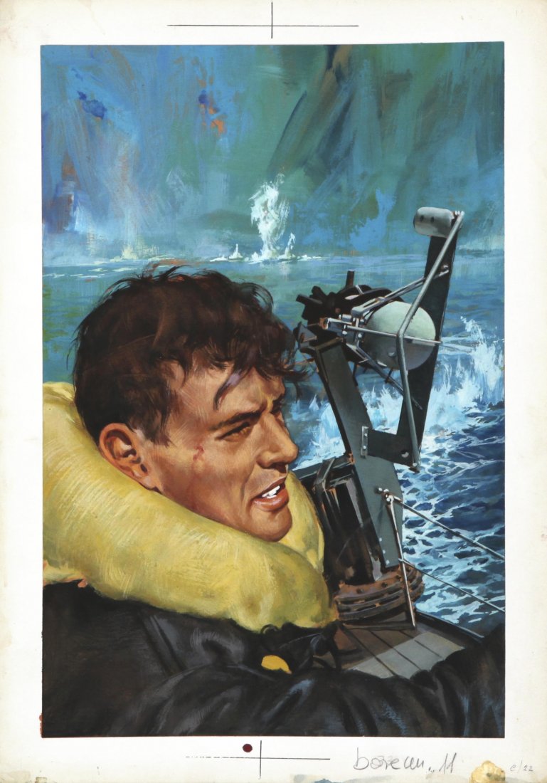 A.N.I. - "", anni '60: A.N.I. - "", anni '60 ITA tempera su cartone, 29 x 41 cm Originale di copertina realizzato per la serie di fumetti di guerra della Collana Eroica. _____________________________________________________