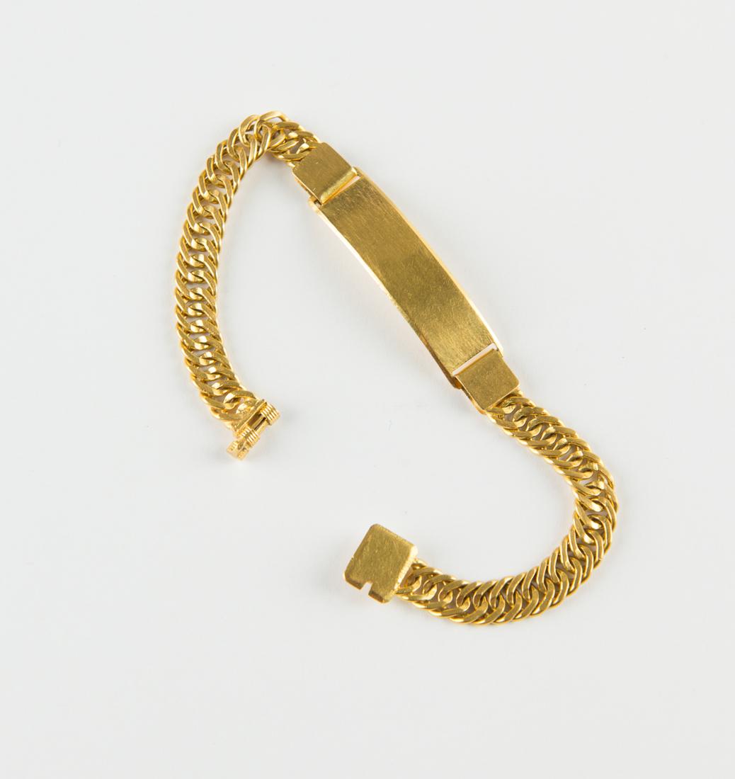 Name Tag Bracelet, Middle Eastern , Marked, 21 Karat (1 of 5)