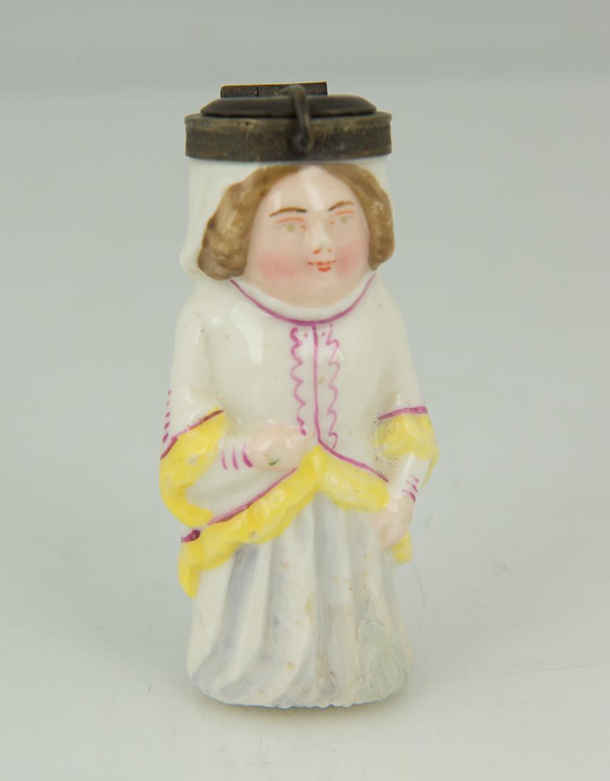 Ceramic Figural Match Safe Vesta Case, Skinny c. 1880 (1 of 6)