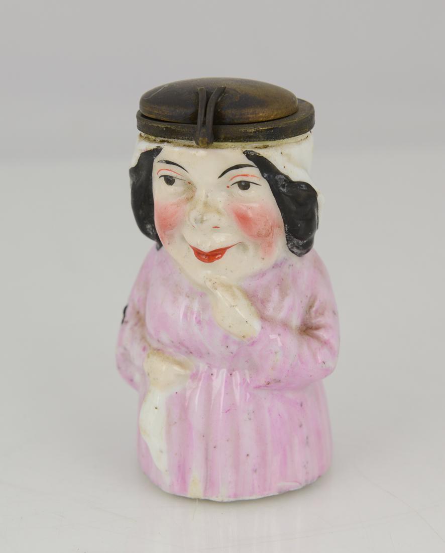 Ceramic Pocket Match Safe | Vesta Case circa 1880 (1 of 6)