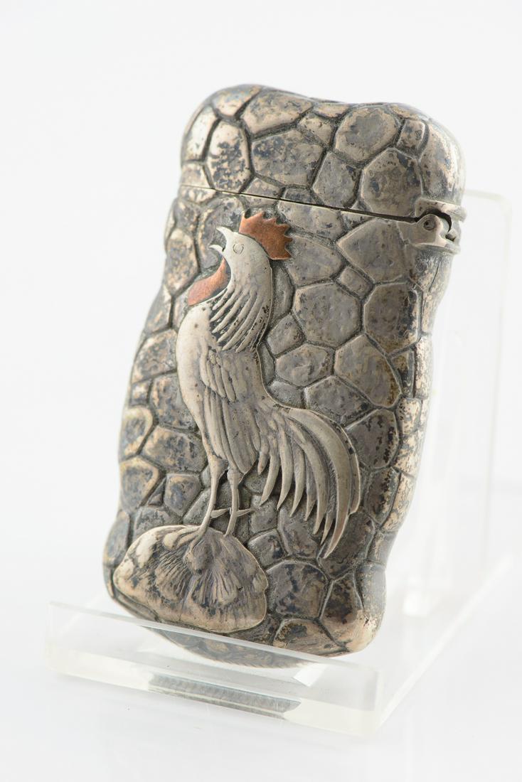 Whiting Mixed metal Sterling Match Safe rooster (1 of 4)