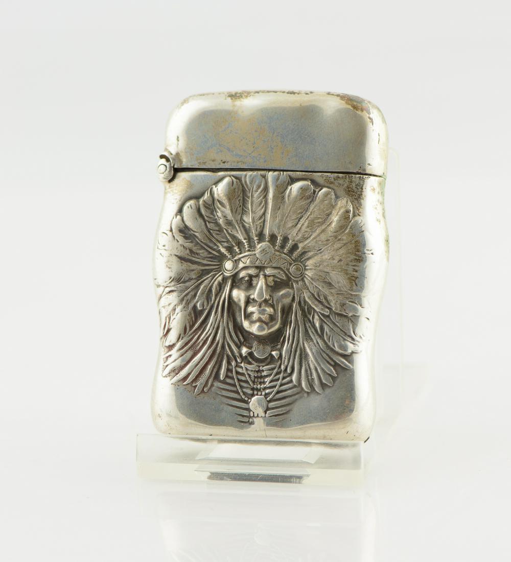 Unger Native American Indian Sterling Match Safe (1 of 4)