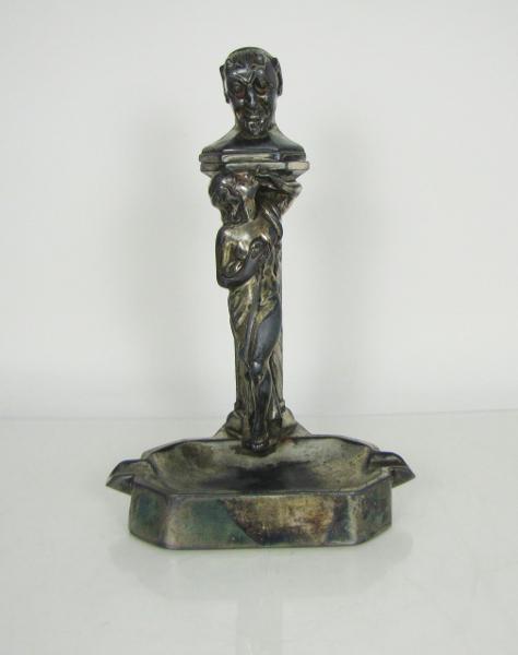 Metal Early 20th Century Cigar Lighter with Ashtray (1 of 5)