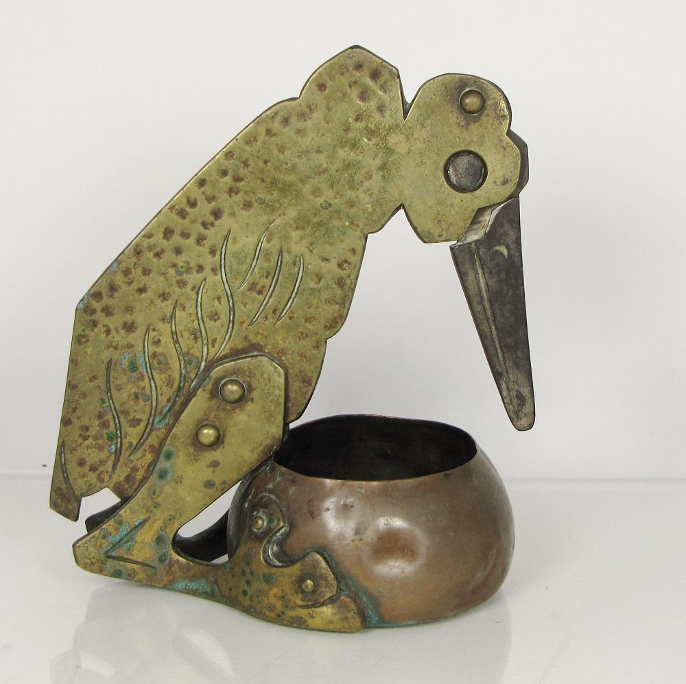 Antique Toucan Cigar Cutter With Tray