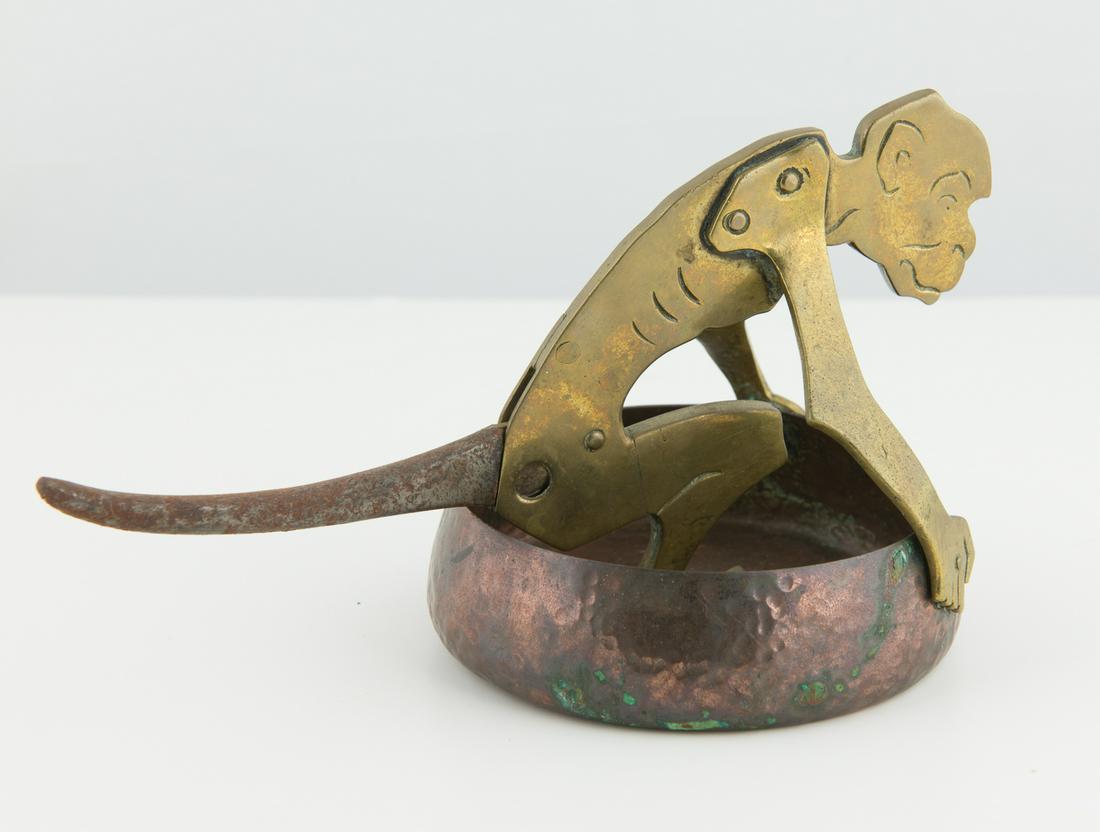 Antique Monkey Cigar Cutter with tray (1 of 4)