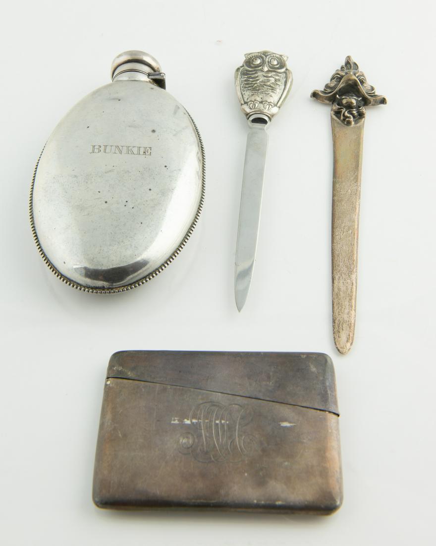 Gorham & Kerr Sterling Letter Openers / Flask / Card (1 of 7)