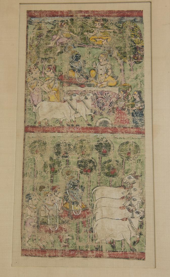 Indian Temple Hanging Cloth Painting 19th Century (1 of 2)