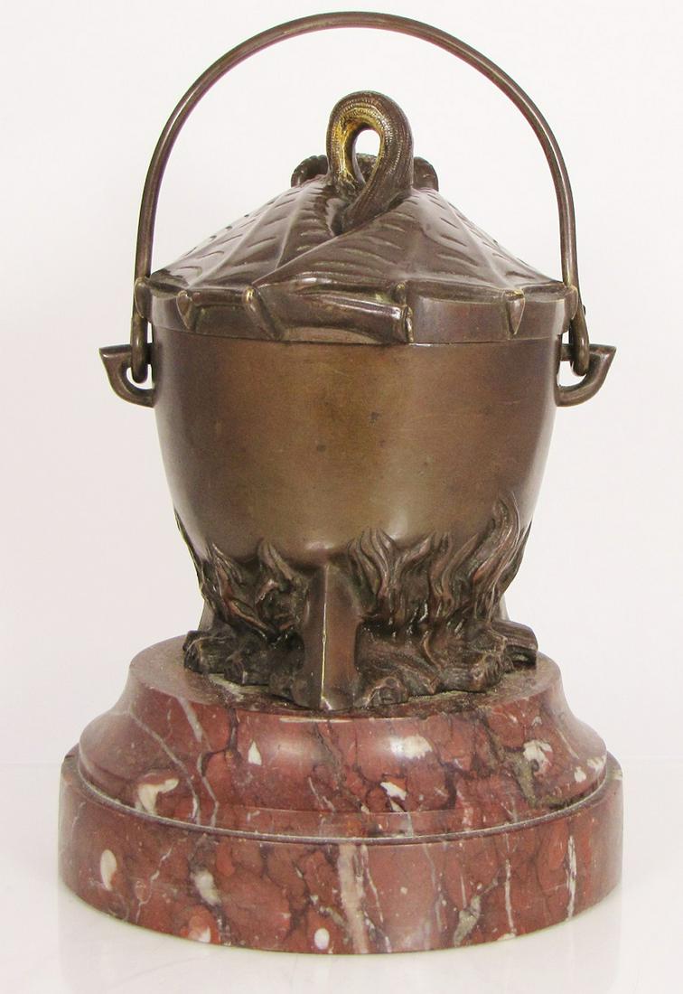 Late 19th c. Bronze Devil Statue Tobacco Jar (1 of 4)