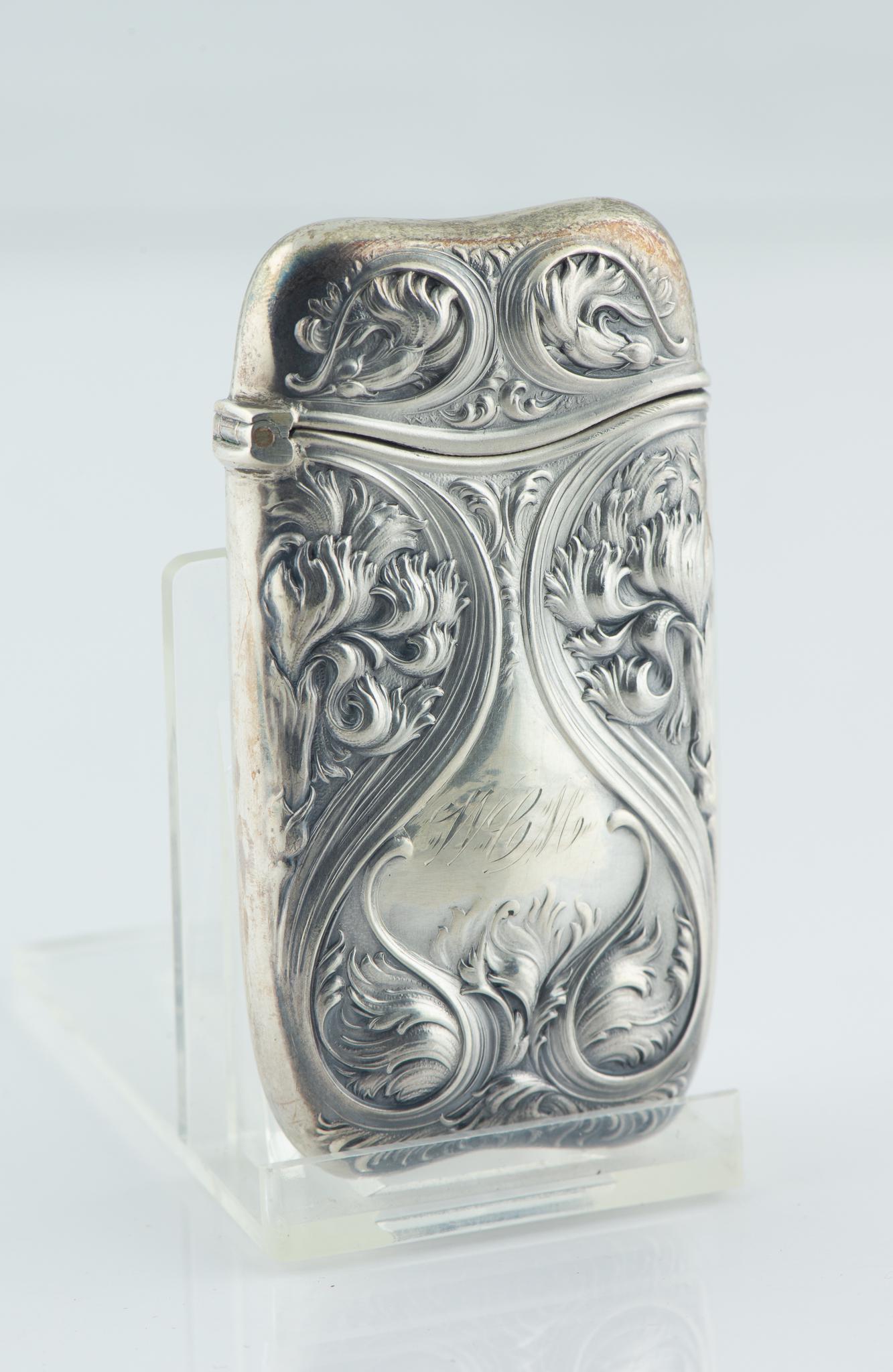 Sterling Match Safe Nouveau by Wallace circa 1890 (1 of 6)