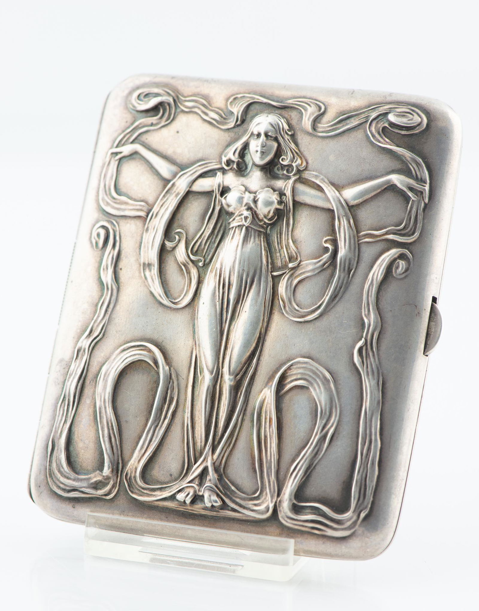 Blackington Nouveau Sterling Cigarette Case circa 1900 (1 of 4)