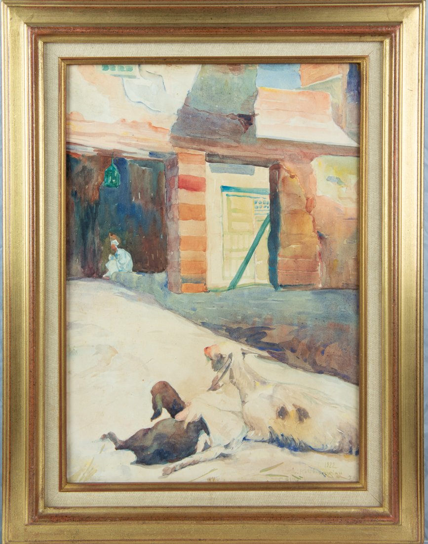 Sarkis Katchadourian, Armenian,  Watercolor/Gouache, 1922 Cairo Egypt (1 of 3)