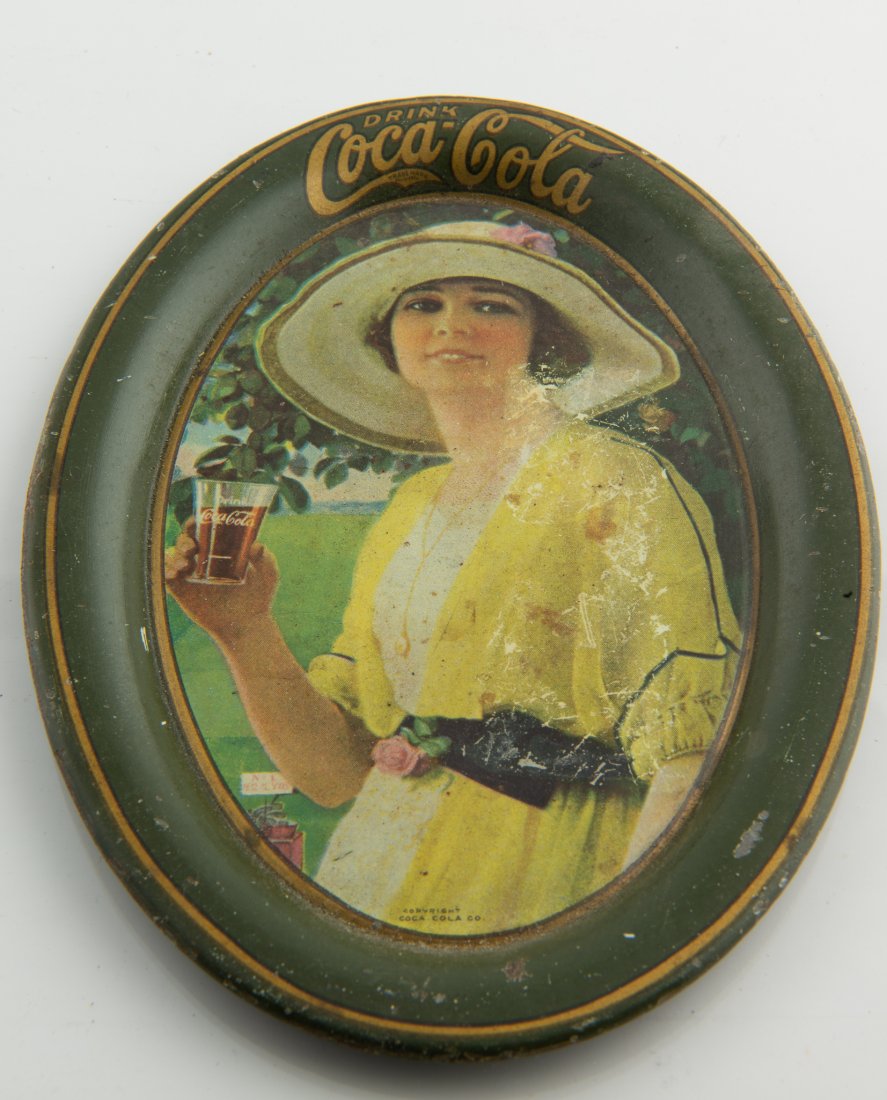 Woman Golfer Coca-Cola Tray Original 1920s (1 of 2)