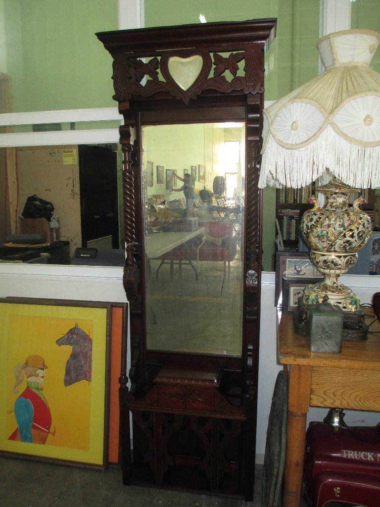 Victorian Walnut Cheval Mirror: Victorian Walnut Cheval Mirror