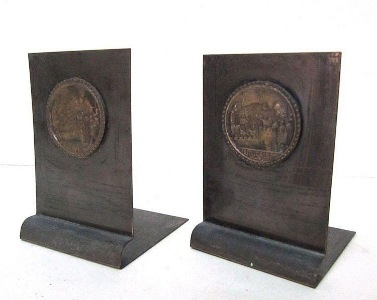 Pair of bronze Bezalal Jerusalem  bookends (1 of 2)