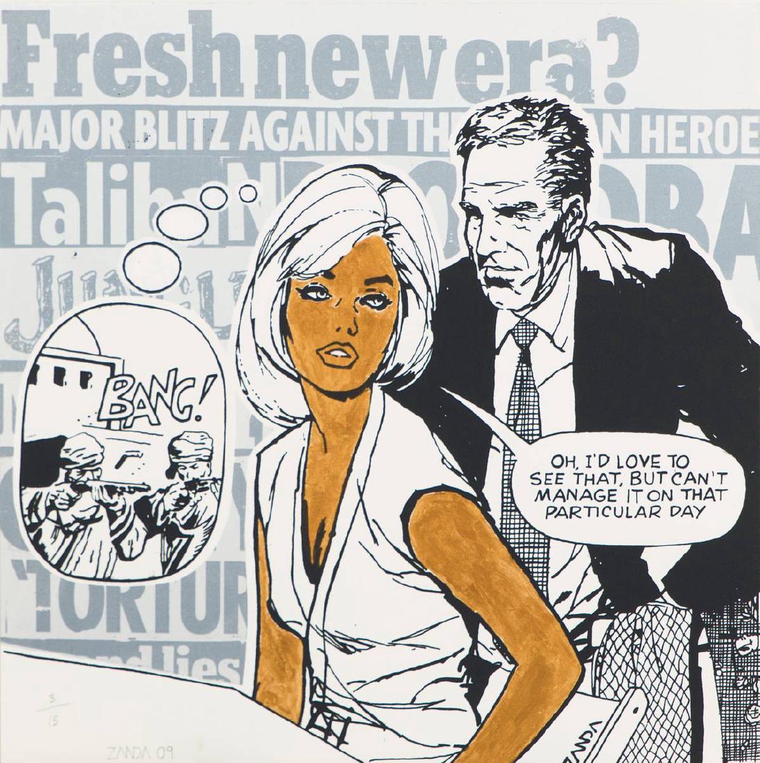 ZANDA, Britain artist, Gold Woman, screen print (1 of 1)