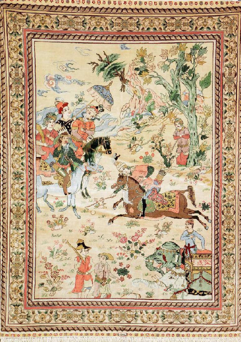 Chinese Silk Hereke Rug, (1 of 1)