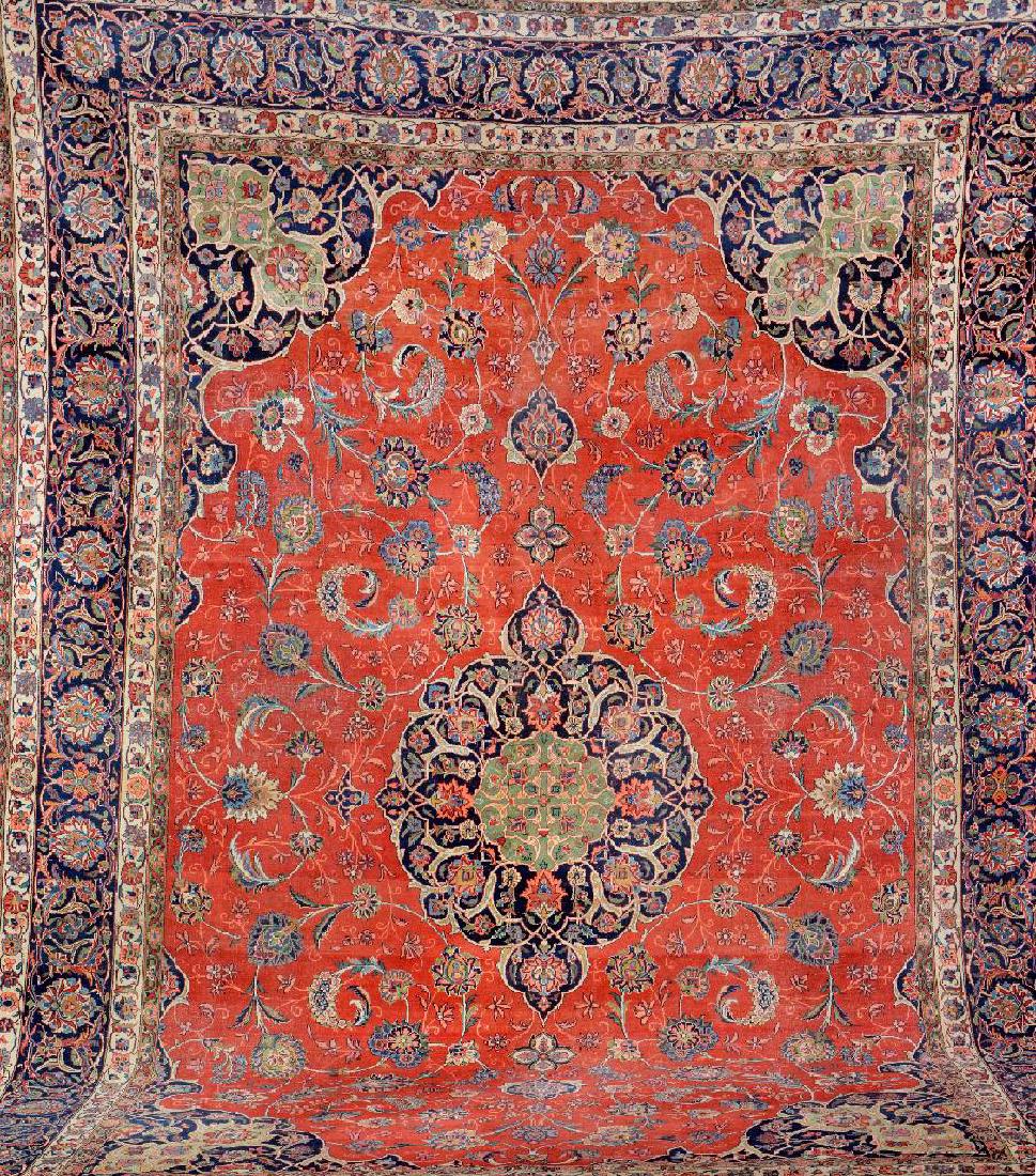Large Kurk Kashan Carpet, (1 of 1)