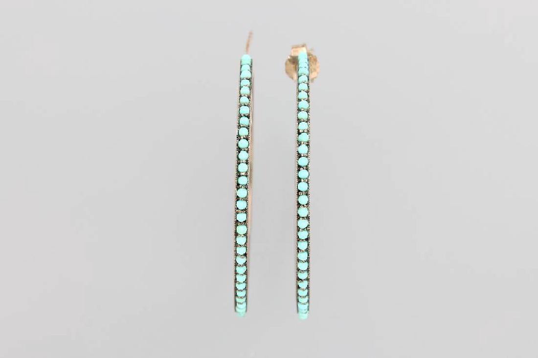Pair of hoop earrings with turquoises (1 of 1)