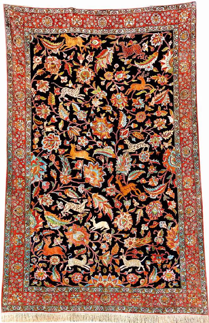 Silk Qum Shakeri 'Carpet', (1 of 9)