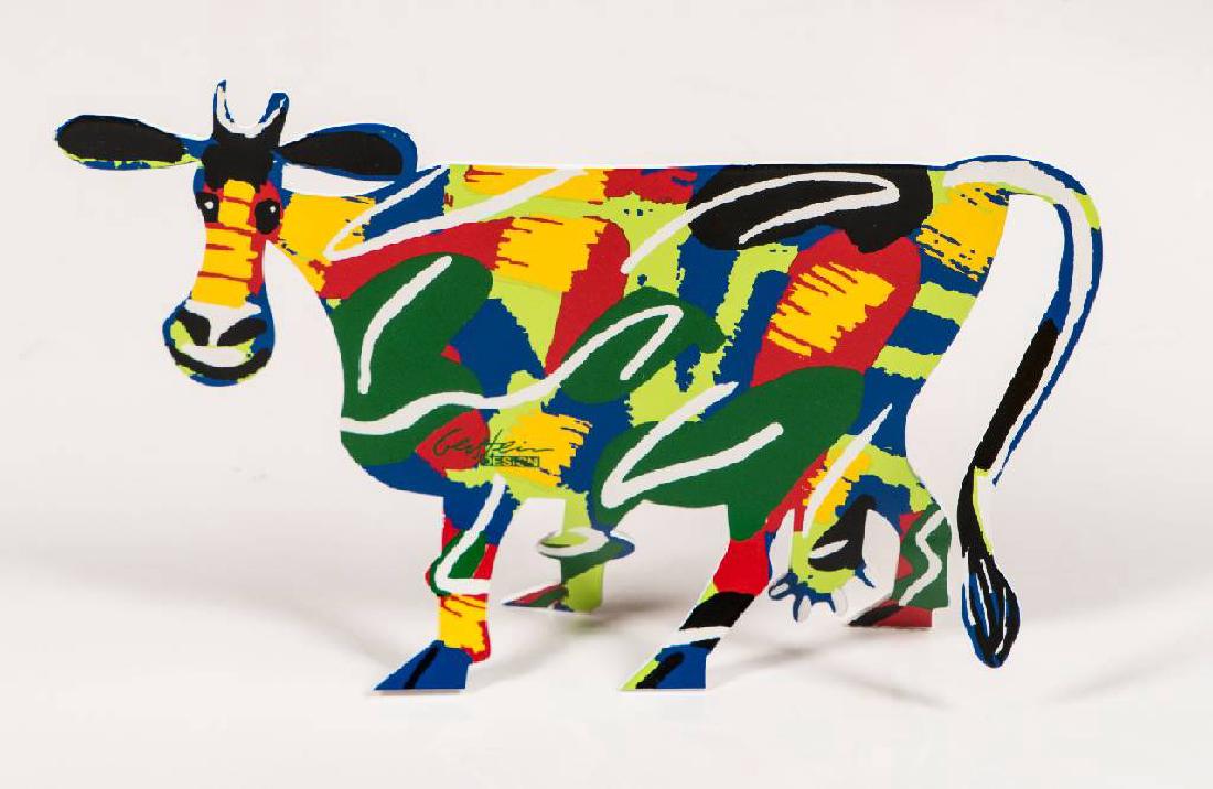 David Gerstein, born 1944, metal sculpture, both sides: David Gerstein, born 1944, metal sculpture, both sides decorated, signed in print, 20x29 cm