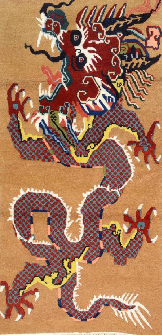 Dragon Rug,: Dragon Rug, Tibet/Nepal, circa 40 years old, wool/cotton, approx. 180 x 90 cm, condition: 2- 3.*