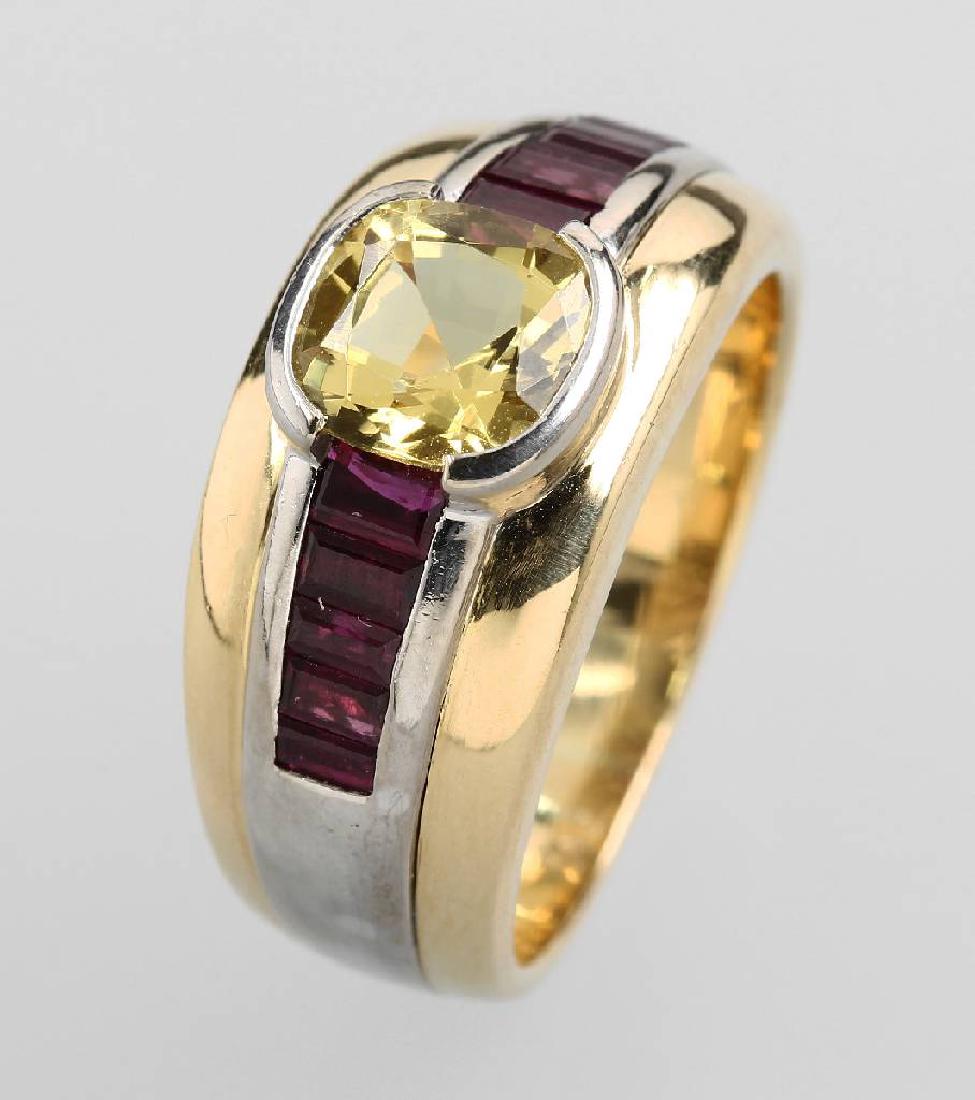 18 kt gold ring with coloured stones (1 of 1)