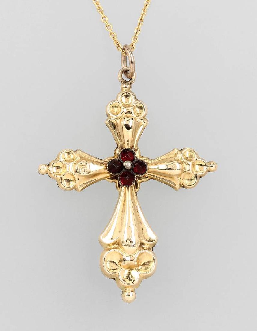 Crosspendant with garnets, german approx. 1835/40s (1 of 1)