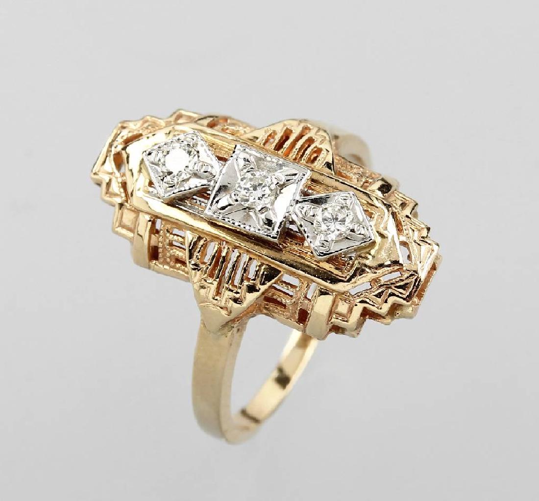 14 kt gold ring with diamonds (1 of 1)