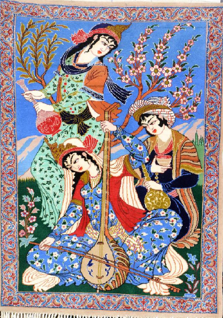 Isfahan Rug 'Part-Silk' (Pictorial), (1 of 1)