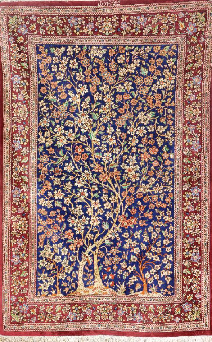 Silk Qum 'Tree Of Life' Rug (Signed), (1 of 1)