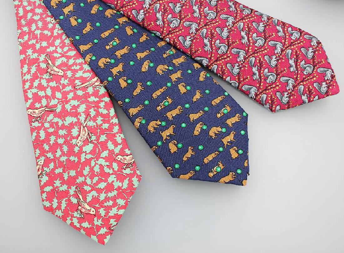Lot 3 HERMES ties, 100 % silk, Made in France,1 x (1 of 2)