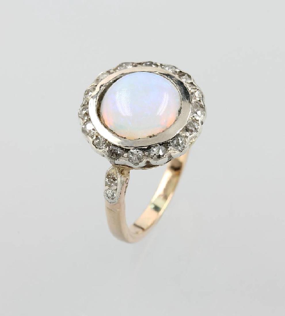 14 kt gold ring with opal and diamonds (1 of 1)