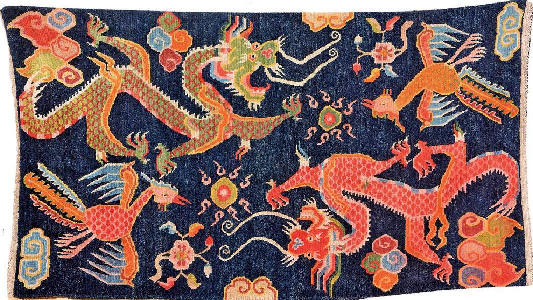 Tibetan Shigatse 'Khaden Wedding-Rug' (Dragon-Phoenix (1 of 5)