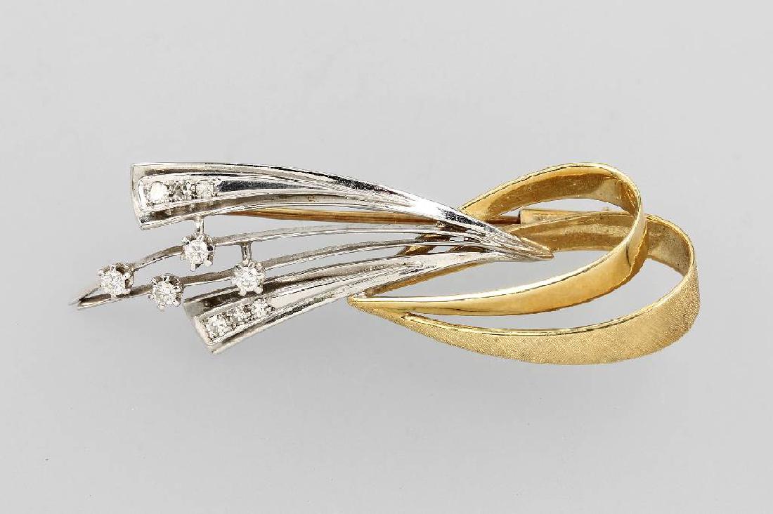 14 kt gold brooch with brilliants (1 of 1)
