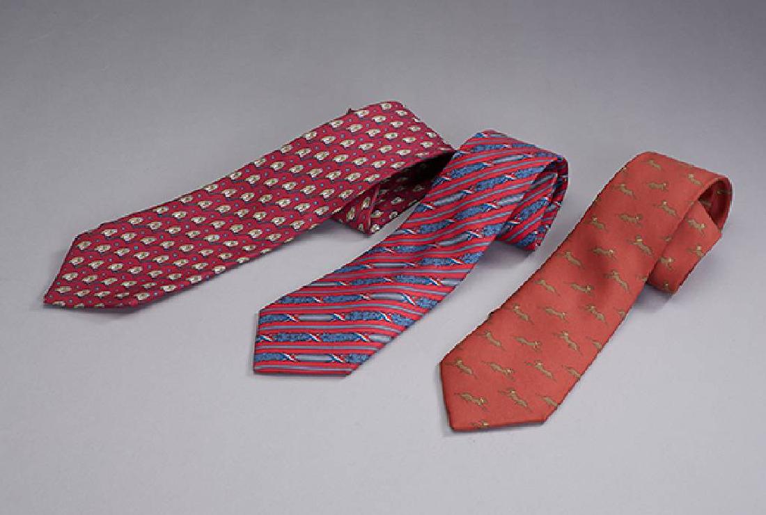 Lot 3 HERMES ties, 100% silk, Made in France (1 of 1)