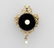 14 kt gold pendant with pearl, onyx and diamonds