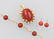 14 kt gold lot with coral, Italy approx. 1950s