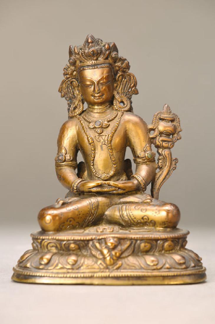 Tara, Nepal: Tara, Nepal, 19th c.., Bronze, with flaws, H. approx. 11 cm