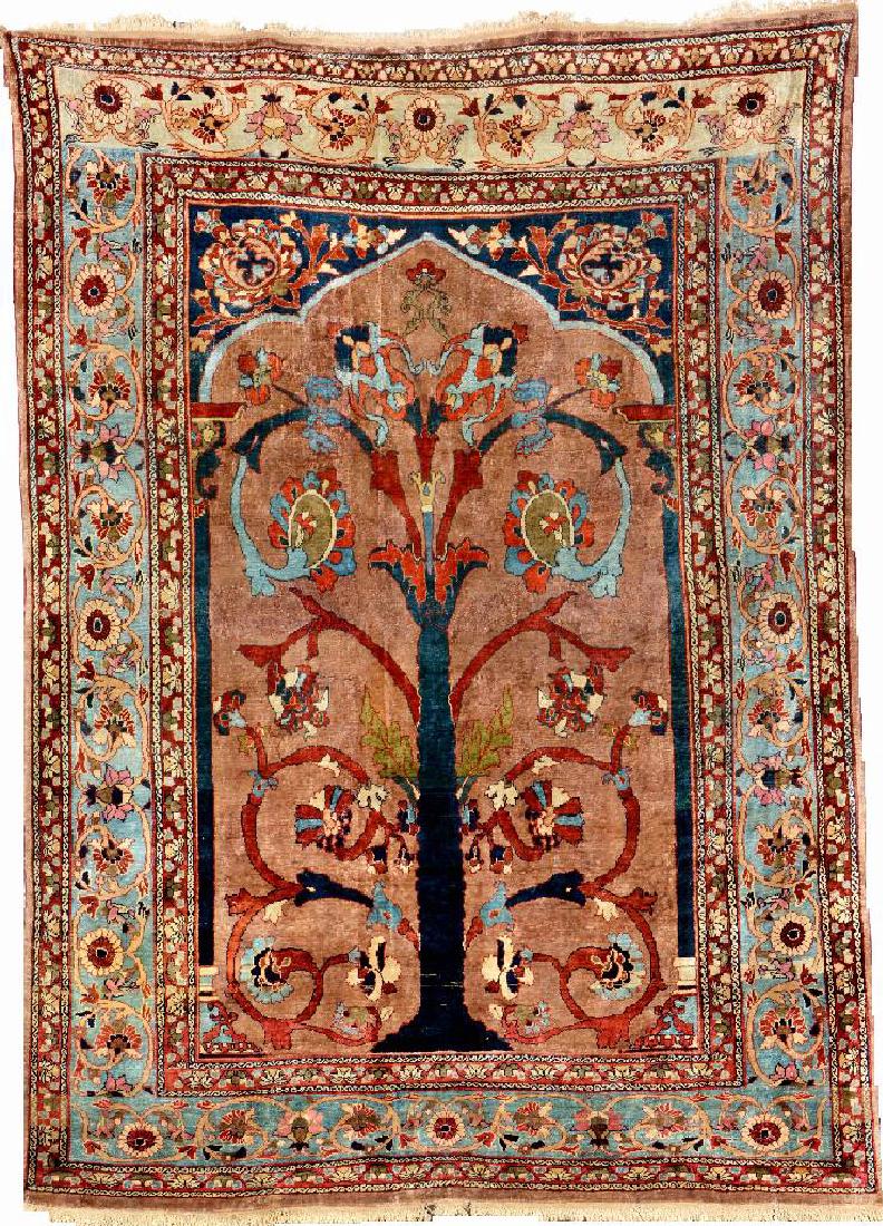 Rare Silk Heriz Rug (Tree Of Life), (1 of 1)