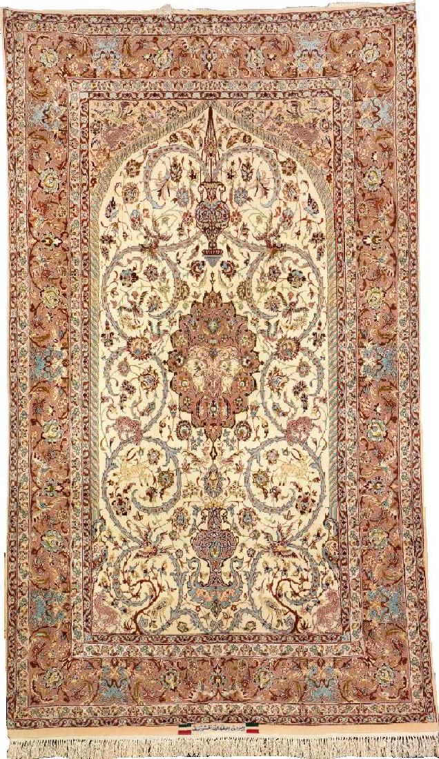 Fine 'Part-Silk' Isfahan 'Nakhshband' Rug (Signed), (1 of 1)