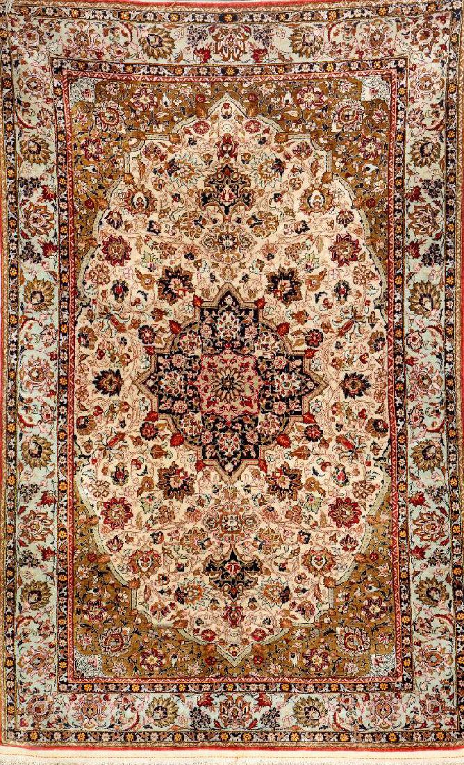 Silk Qum Rug, (1 of 1)