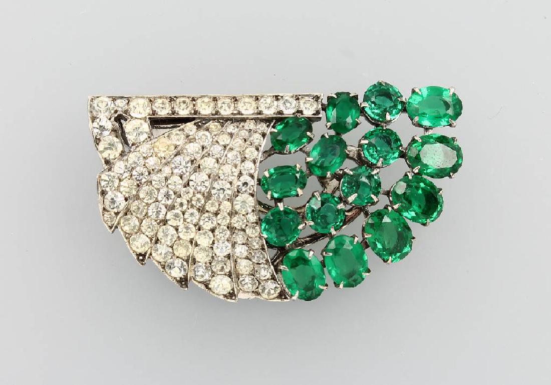 Clip brooch with rhine stones, german approx. 1935/40s (1 of 1)