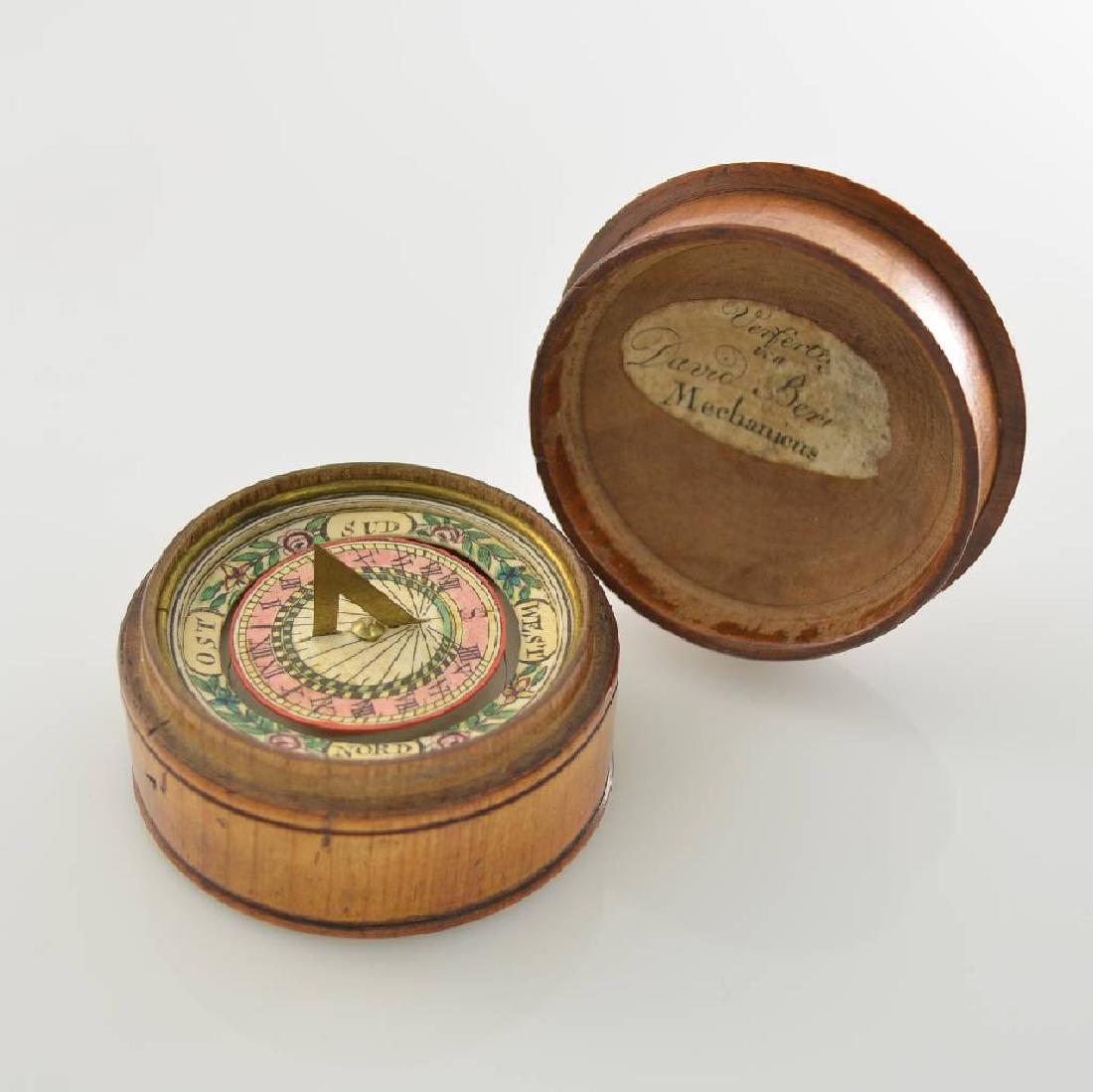 DAVID BEHRINGER compass-sun dial in wooden case (1 of 4)